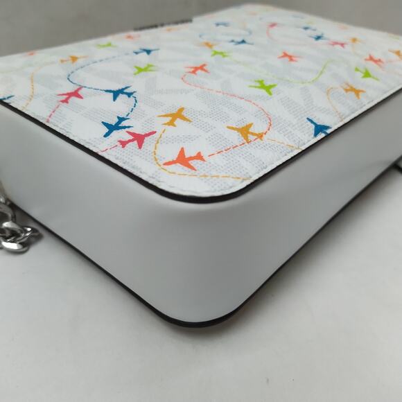 Michael Kors Jet Set Multicolor Leather Airplane Printed Crossbody Bag - NWT - Picture 9 of 14